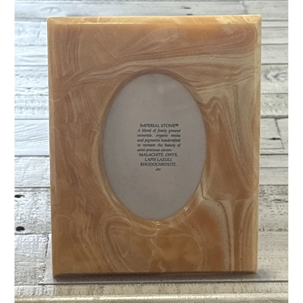 Imperial Stone VTG Photo Frame Handcraft Finely Ground Minerals & Organic Resins